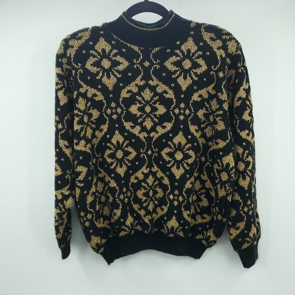 Alfred Dunner Gold Acrylic Knit Sweater M - Picture 1 of 5